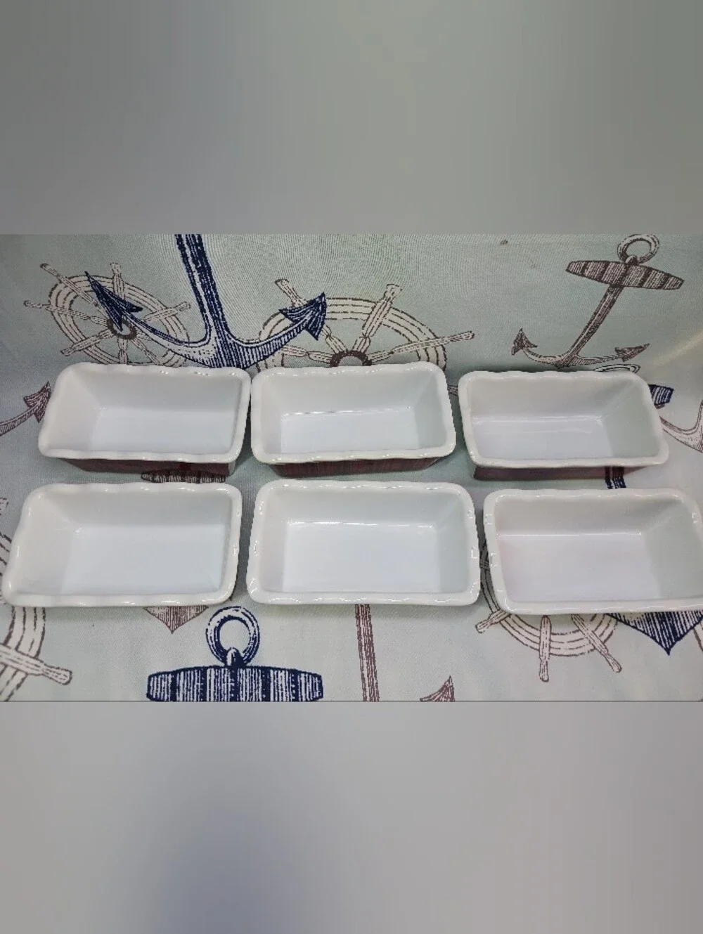 Lot Of 6- Old Time Pottery Ceramic Stoneware Mini Loaf Pans